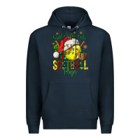 Navy Santa's Favorite Softball player Premium Hoodie - NancyCooperArtShop