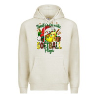 Oatmeal Heather Santa's Favorite Softball player Premium Hoodie - NancyCooperArtShop