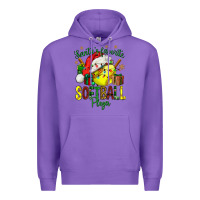 Purple Santa's Favorite Softball player Premium Hoodie - NancyCooperArtShop