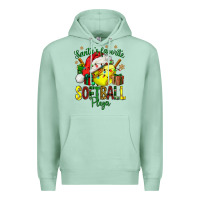 Seafoam Santa's Favorite Softball player Premium Hoodie - NancyCooperArtShop