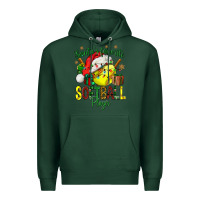 Sports Green Santa's Favorite Softball player Premium Hoodie - NancyCooperArtShop