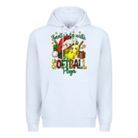 White Santa's Favorite Softball player Premium Hoodie - NancyCooperArtShop
