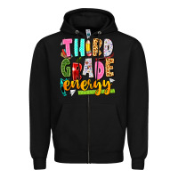 Black third grade energy Zipper Hoodie - texasbilliewilder