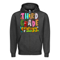 Charcoal Heather third grade energy Zipper Hoodie - texasbilliewilder