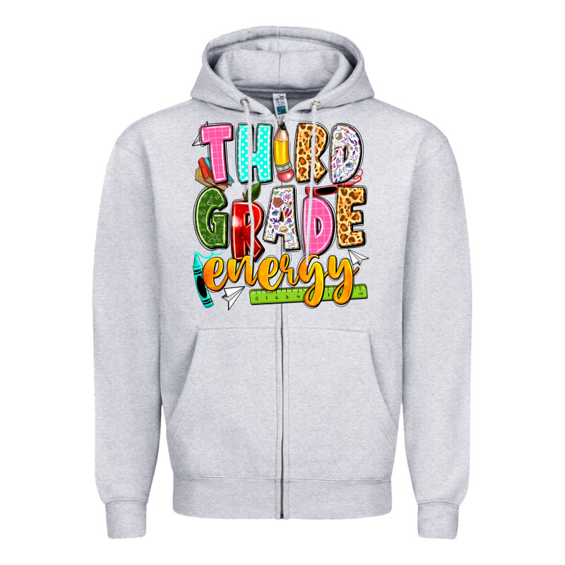 Third Grade Energy Zipper Hoodie by texasbilliewilder | Teevron