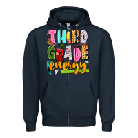Navy third grade energy Zipper Hoodie - texasbilliewilder