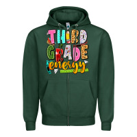Sports Green third grade energy Zipper Hoodie - texasbilliewilder