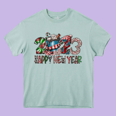 2023 Happy New Year Heavy Core Tee Designed By Cowhidedigitalart