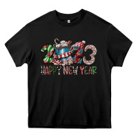 Black 2023 Happy New Year Heavy Core Tee - CowhideDigitalArt