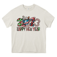 Cream 2023 Happy New Year Heavy Core Tee - CowhideDigitalArt