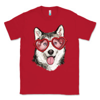 Red husky with love glasses Classic Tee - RanaPortraitStore