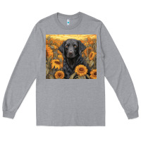 Heather Grey black lab Long Sleeve Tee - Unal Design