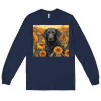 Navy black lab Long Sleeve Tee - Unal Design