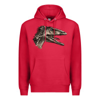 Cardinal Deinonychus Face Premium Hoodie - LillyAllenDesigns