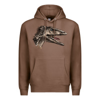 Chestnut Deinonychus Face Premium Hoodie - LillyAllenDesigns