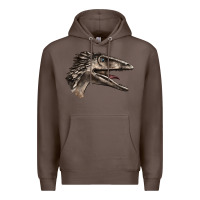 Coffee Deinonychus Face Premium Hoodie - LillyAllenDesigns