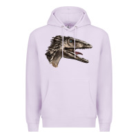 Lilac Deinonychus Face Premium Hoodie - LillyAllenDesigns