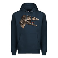 Navy Deinonychus Face Premium Hoodie - LillyAllenDesigns