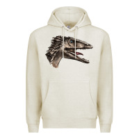 Oatmeal Heather Deinonychus Face Premium Hoodie - LillyAllenDesigns
