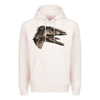 Pale Pink Deinonychus Face Premium Hoodie - LillyAllenDesigns