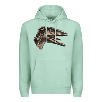 Seafoam Deinonychus Face Premium Hoodie - LillyAllenDesigns