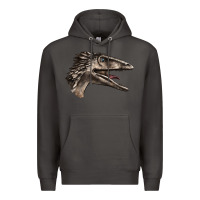 Smoke Deinonychus Face Premium Hoodie - LillyAllenDesigns