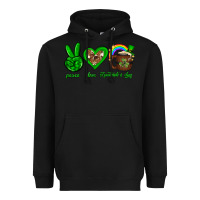 Black Peace love luck St. Patrick's Day Heavyweight Hoodie - Neo Western