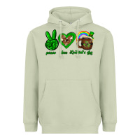 Matcha Peace love luck St. Patrick's Day Heavyweight Hoodie - Neo Western