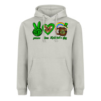 Moon Dust Peace love luck St. Patrick's Day Heavyweight Hoodie - Neo Western