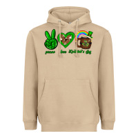Mushroom Peace love luck St. Patrick's Day Heavyweight Hoodie - Neo Western