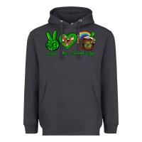 Smoke Peace love luck St. Patrick's Day Heavyweight Hoodie - Neo Western