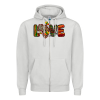 Dove Grey love africa map Zipper Hoodie - Zillion Design Studio