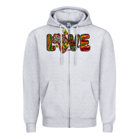 Heather Grey love africa map Zipper Hoodie - Zillion Design Studio
