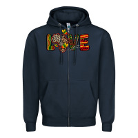 Navy love africa map Zipper Hoodie - Zillion Design Studio