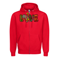 Red love africa map Zipper Hoodie - Zillion Design Studio