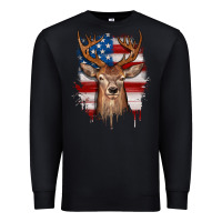 Black deer american flag Premium Sweatshirt - JahusDesignShop