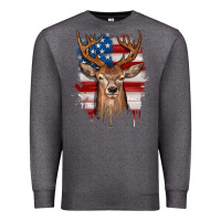 Charcoal Heather deer american flag Premium Sweatshirt - JahusDesignShop