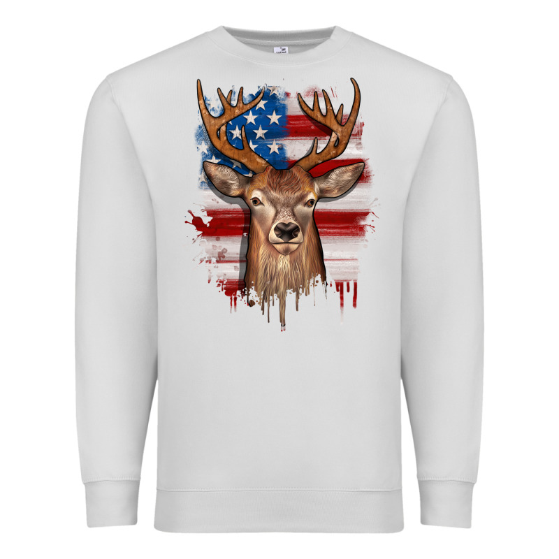 Deer American Flag Premium Sweatshirt by JahusDesignShop | Teevron