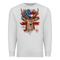 Dove Grey deer american flag Premium Sweatshirt - JahusDesignShop