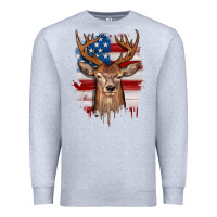 Heather Grey deer american flag Premium Sweatshirt - JahusDesignShop