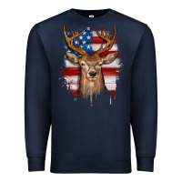 Navy deer american flag Premium Sweatshirt - JahusDesignShop