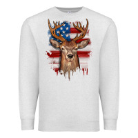 Oatmeal Heather deer american flag Premium Sweatshirt - JahusDesignShop