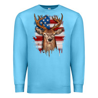 Ocean Blue deer american flag Premium Sweatshirt - JahusDesignShop