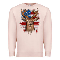 Pale Pink deer american flag Premium Sweatshirt - JahusDesignShop