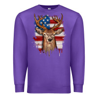Purple deer american flag Premium Sweatshirt - JahusDesignShop