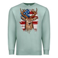 Seafoam deer american flag Premium Sweatshirt - JahusDesignShop