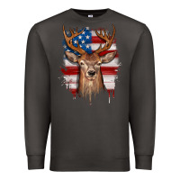 Smoke deer american flag Premium Sweatshirt - JahusDesignShop