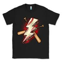Black baseball lightning bolt Classic Tee - Zillion Design Studio