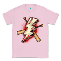 Bubblegum Pink baseball lightning bolt Classic Tee - Zillion Design Studio