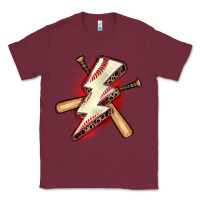Burgundy baseball lightning bolt Classic Tee - Zillion Design Studio